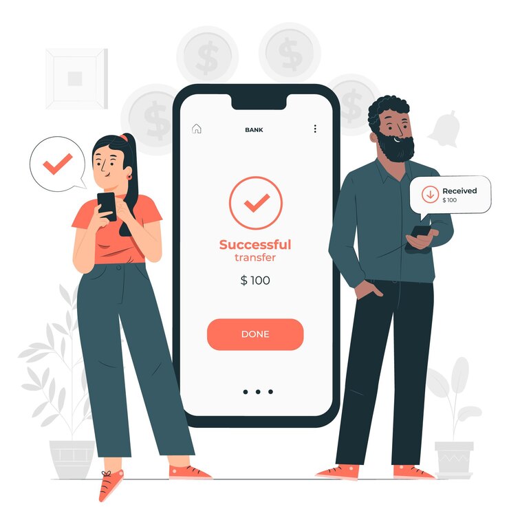 Vector gratuito ilustración de concepto de transferencia de dinero