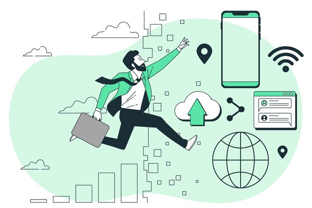 Ilustración del concepto de transformación digital