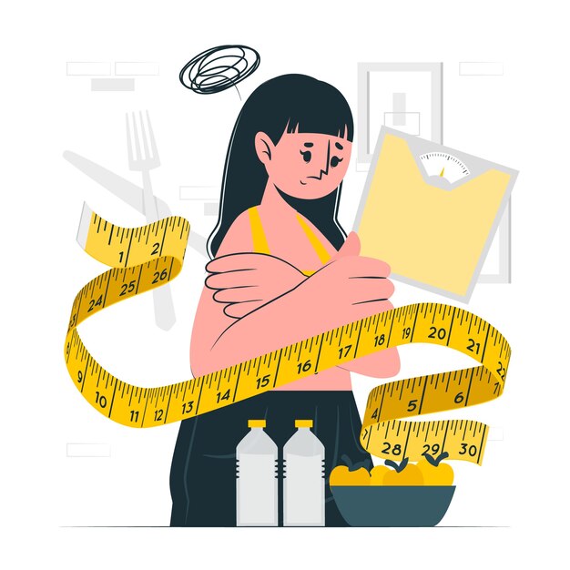 Ilustración del concepto de trastorno alimentario