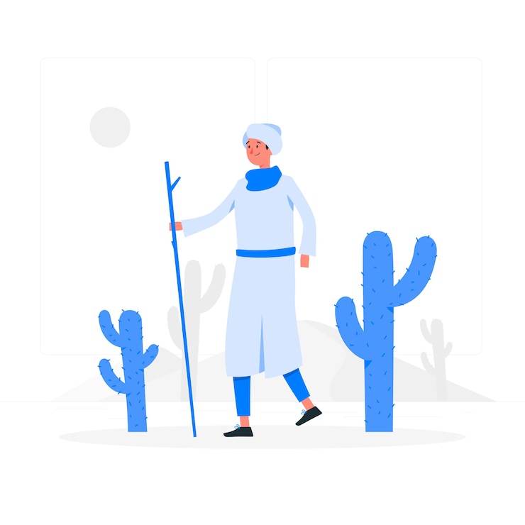 Vector gratuito ilustración de concepto a través del desierto