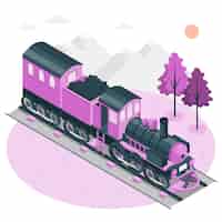 Vector gratuito ilustración del concepto de tren de vapor