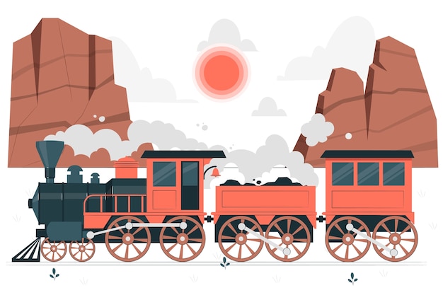 Vector gratuito ilustración del concepto de tren de vapor