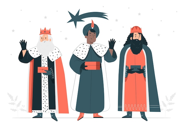 Vector gratuito ilustración del concepto de tres reyes magos