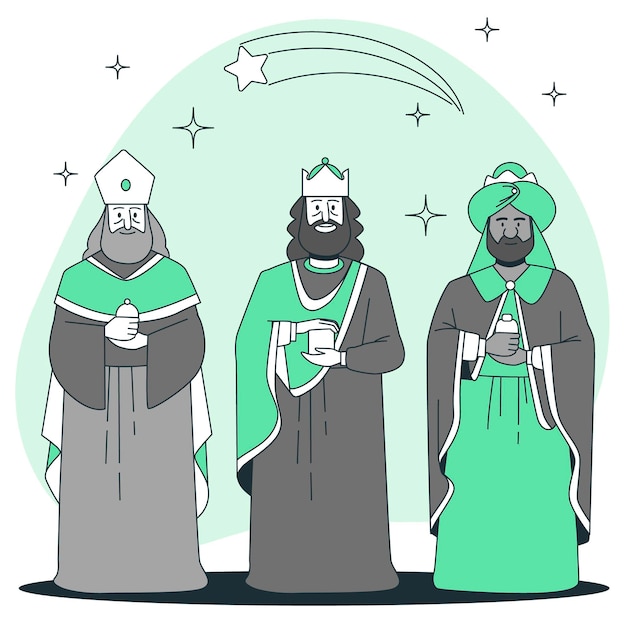 Vector gratuito ilustración del concepto de tres reyes magos