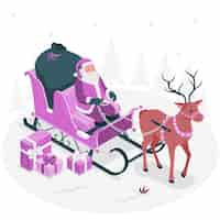 Vector gratuito ilustración de concepto de trineo de santa claus