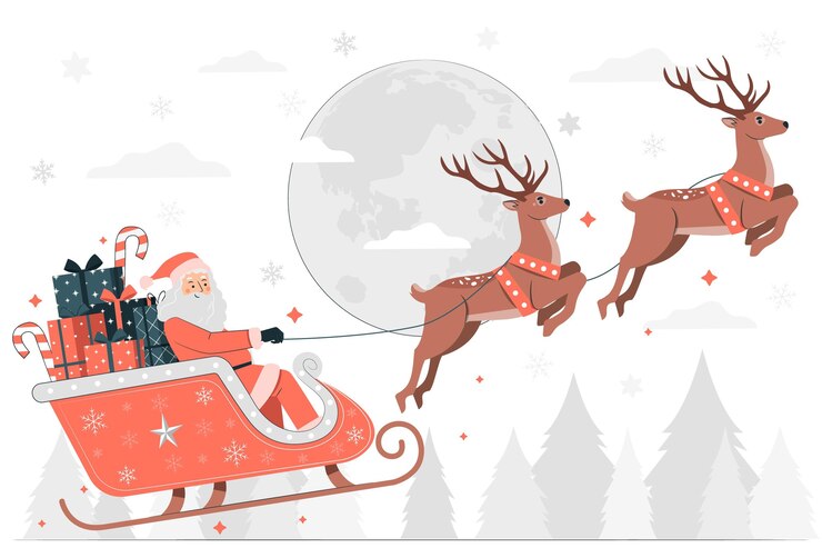 Vector gratuito ilustración de concepto de trineo de santa claus