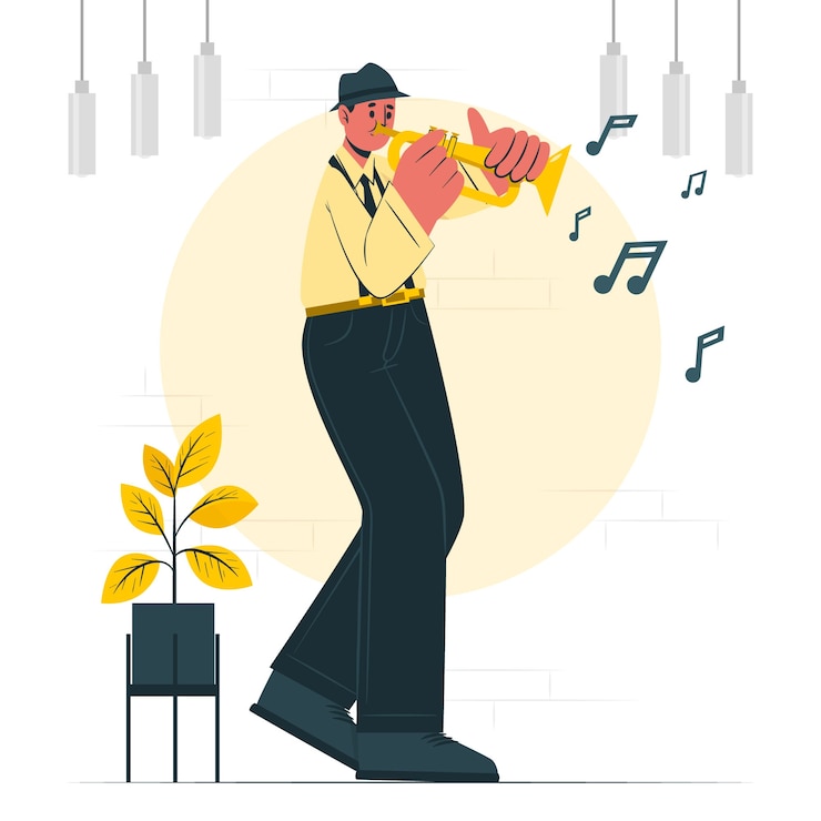 Vector gratuito ilustración del concepto de trompeta de jazz