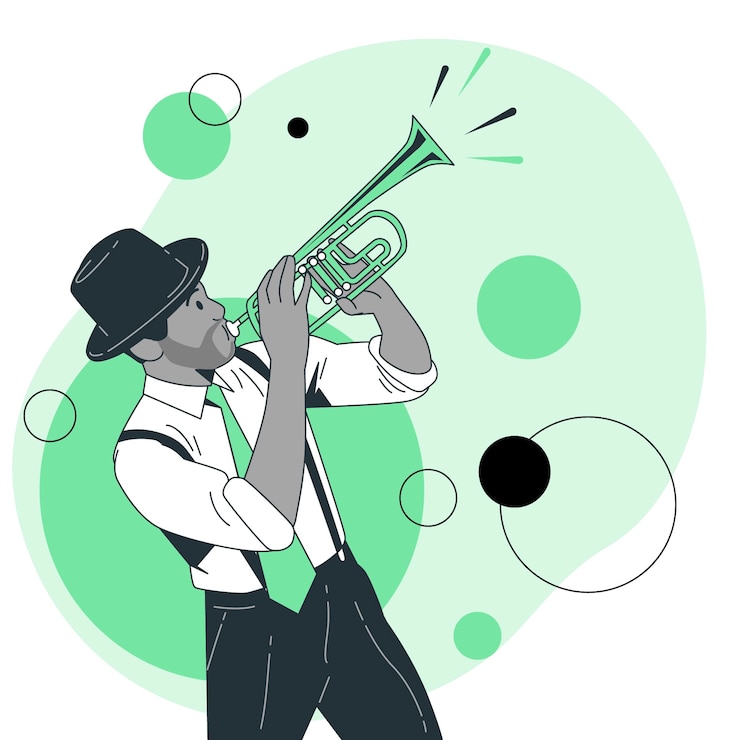 Vector gratuito ilustración del concepto de trompeta de jazz