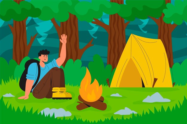 Ilustración del concepto de turismo ecológico