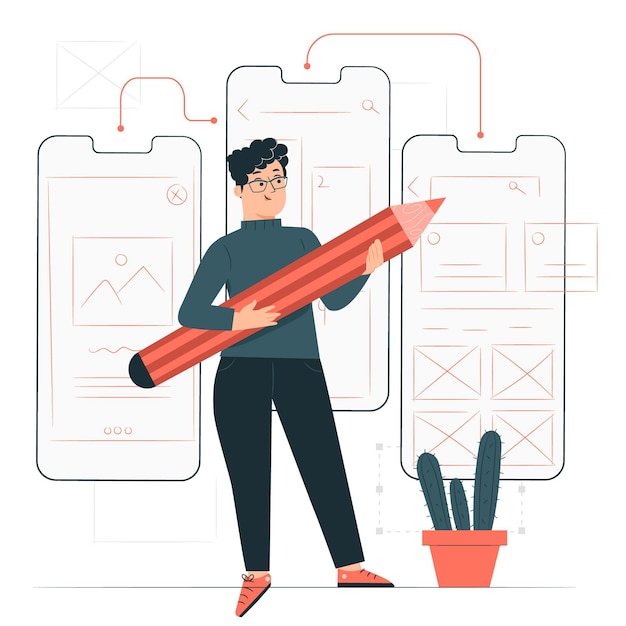 Vector gratuito ilustración de concepto de ux móvil