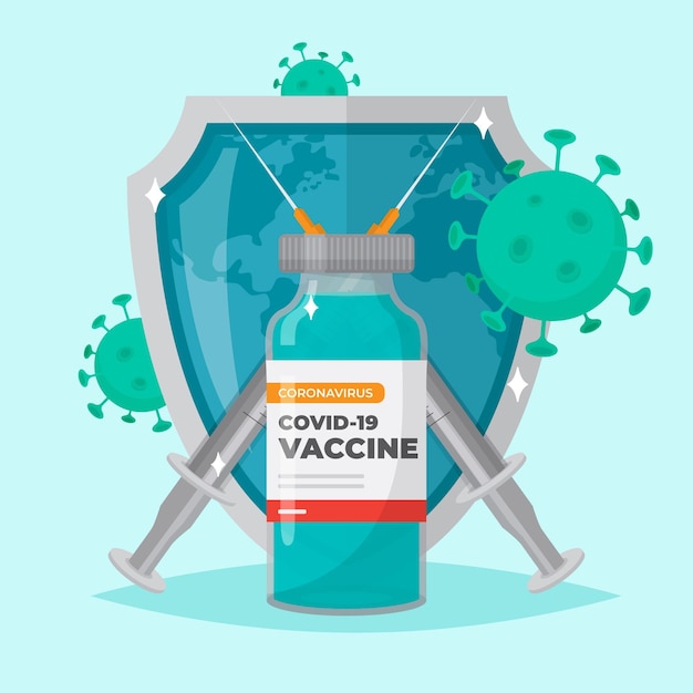 Ilustración de concepto de vacuna de coronavirus