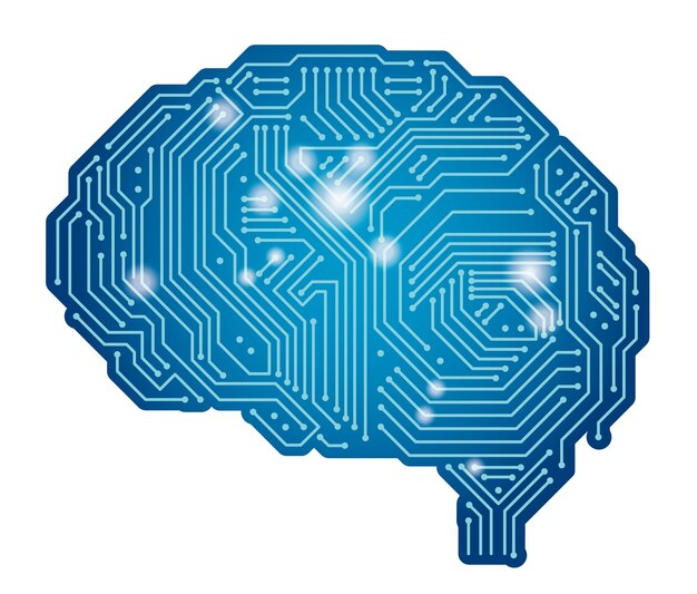 Ilustración del concepto de vector de inteligencia artificial aislado en un fondo blanco