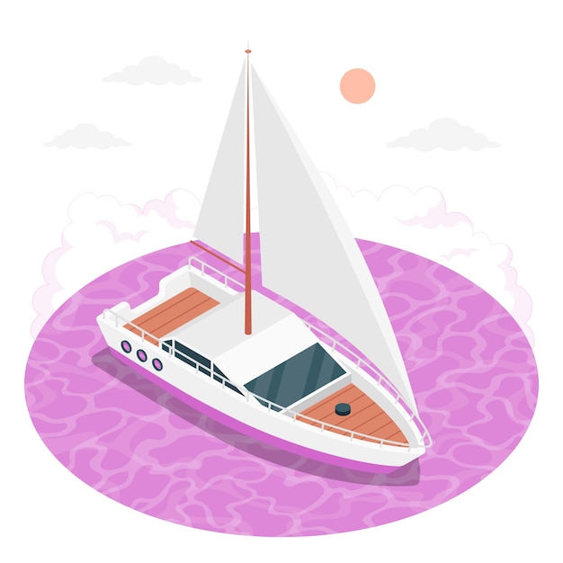 Vector gratuito ilustración del concepto de velero