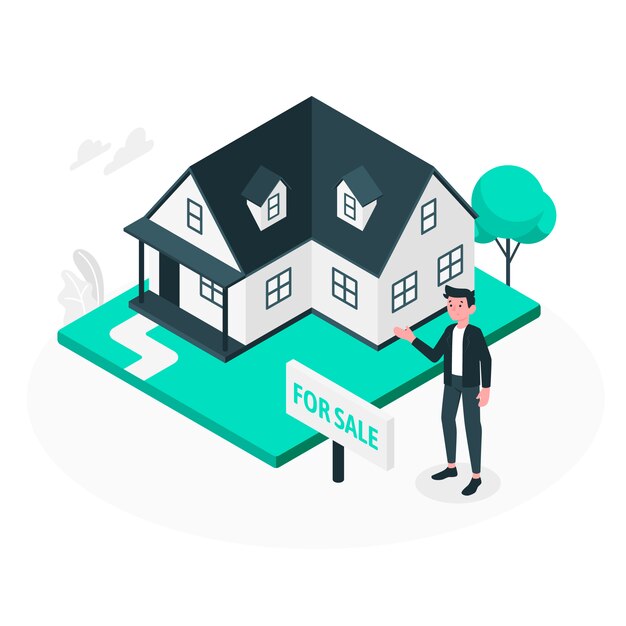 Ilustración del concepto de se vende