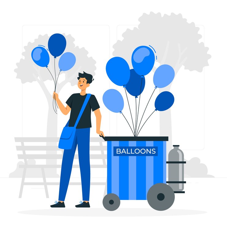 Vector gratuito ilustración del concepto de vendedor de globos