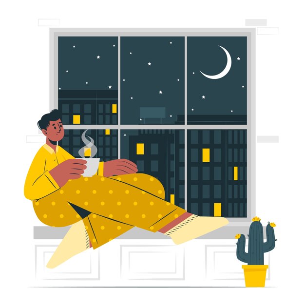 Ilustración de concepto de ventana estrellada