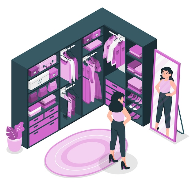 Ilustración del concepto de vestidor