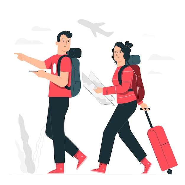 Vector gratuito ilustración del concepto de viaje