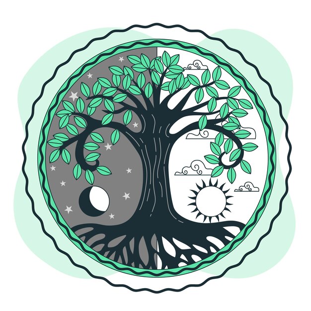 Ilustración de concepto de vida de árbol