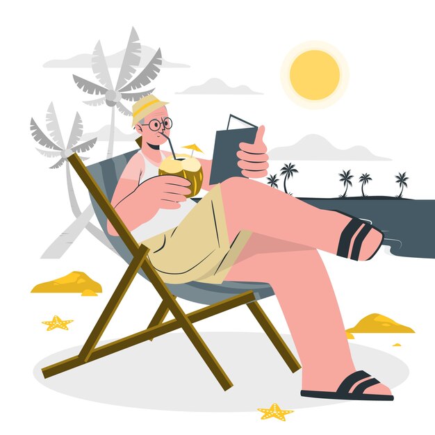 Ilustración del concepto de vida después de la jubilación