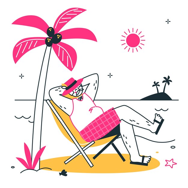Ilustración del concepto de vida después de la jubilación