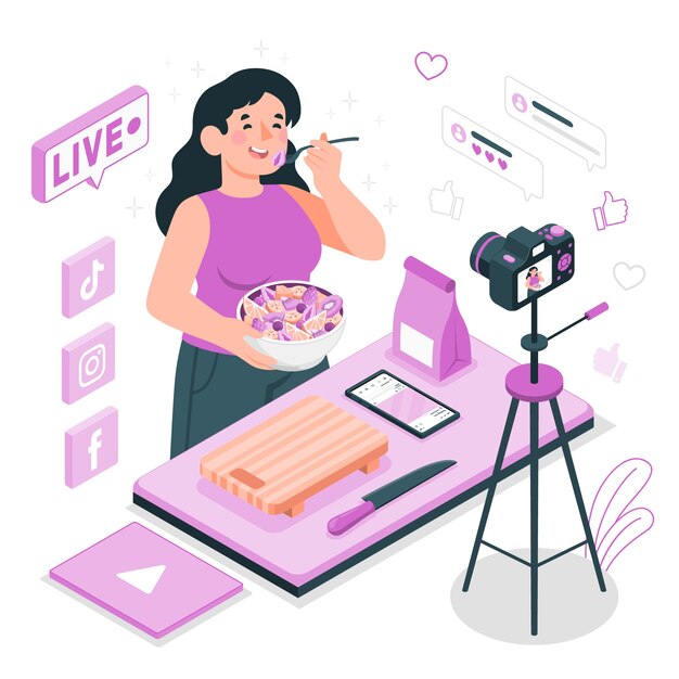 Ilustración del concepto del video blog