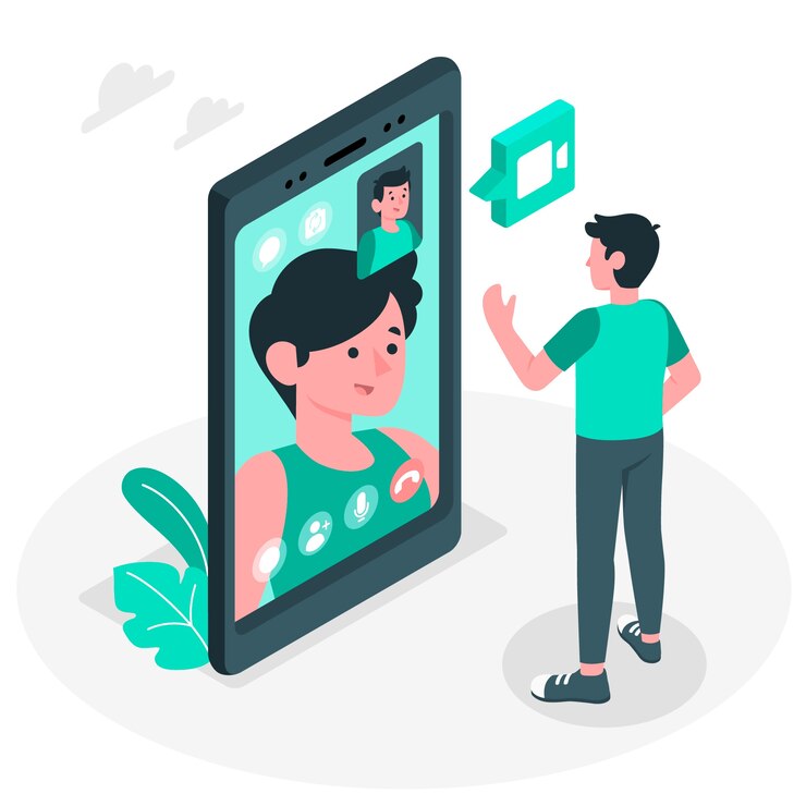 Vector gratuito ilustración del concepto de videollamada