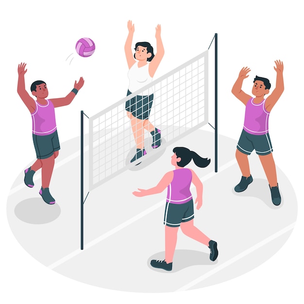 Ilustración del concepto de voleibol