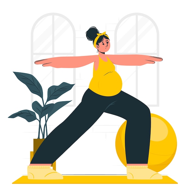 Vector gratuito ilustración del concepto de yoga en el embarazo