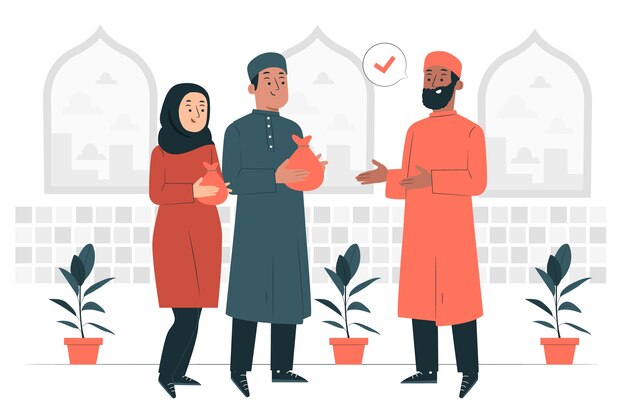 Ilustración del concepto de zakat