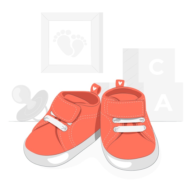 Vector gratuito ilustración de concepto de zapatos de bebé