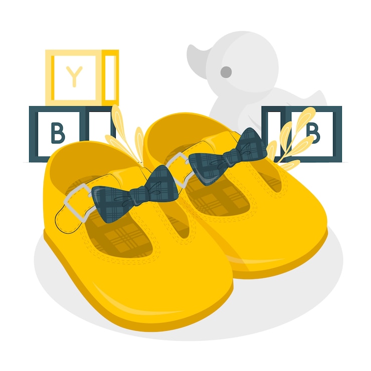 Vector gratuito ilustración del concepto de zapatos de bebé