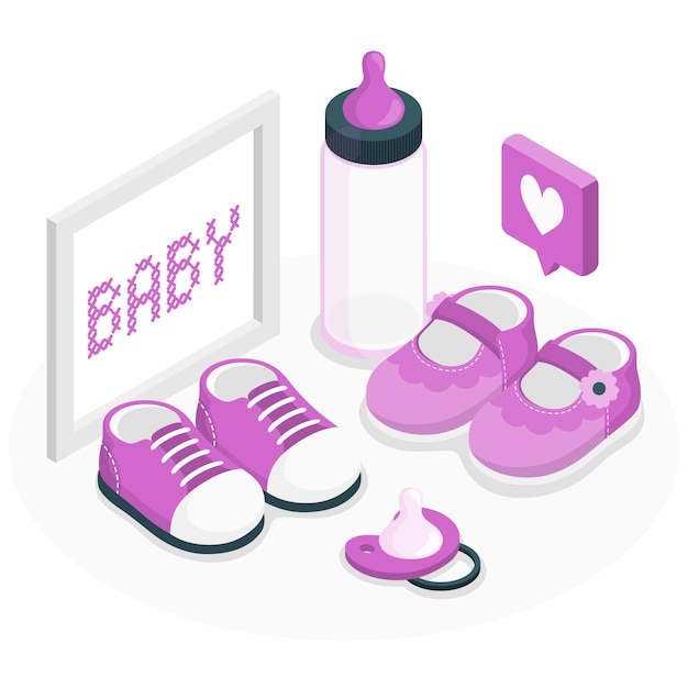 Vector gratuito ilustración de concepto de zapatos de bebé