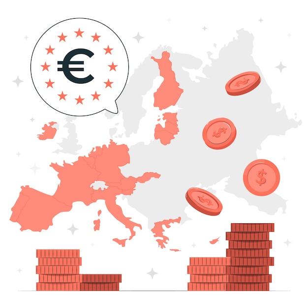 Ilustración del concepto de la zona del euro