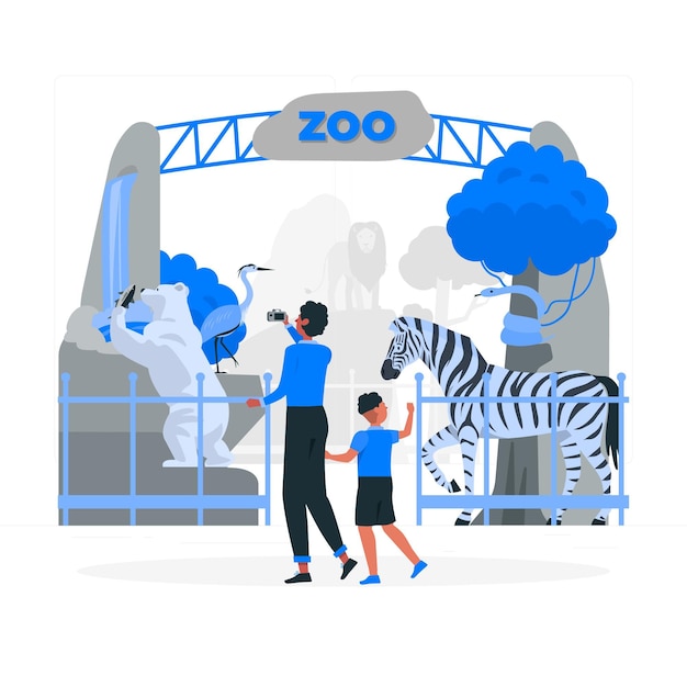 Ilustración del concepto de zoológico