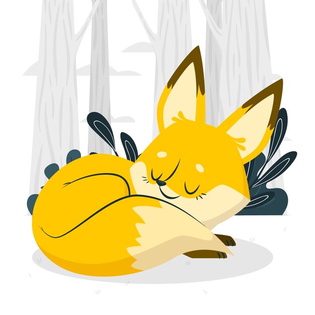 Ilustración del concepto de zorro dormido