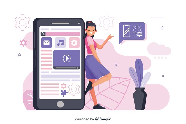 Ilustración conceptual aplicaciones móvil