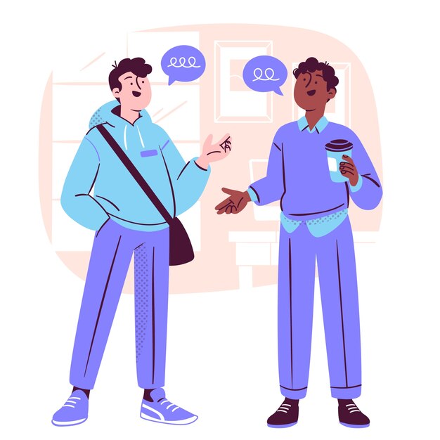 Ilustración conceptual de hombres que hablan