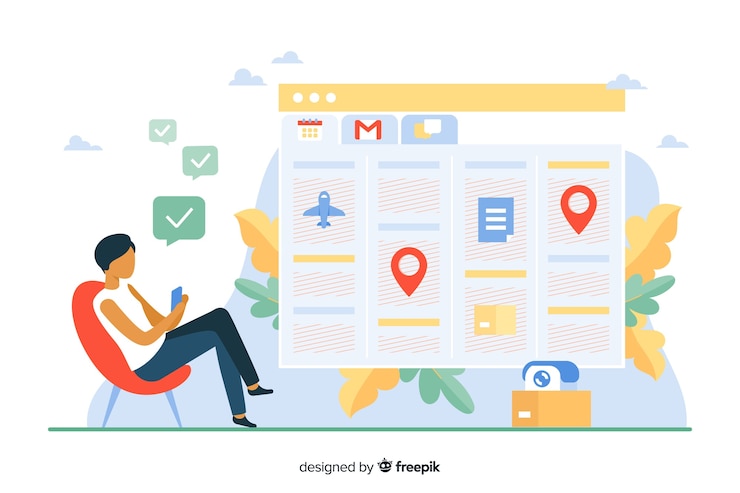 Vector gratuito ilustración conceptual organización del tiempo