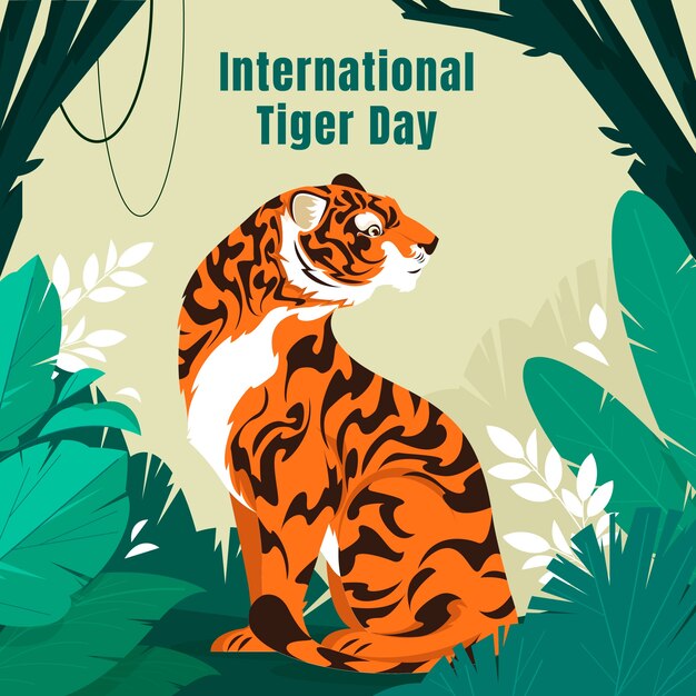 Ilustración para la concientización del día internacional del tigre.