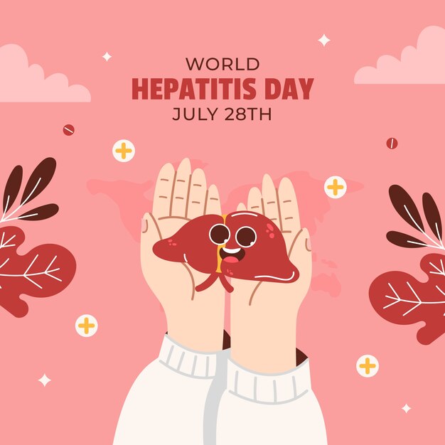 Ilustración para la concientización del día mundial de la hepatitis