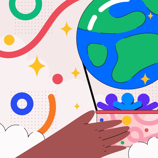 Ilustración para la concientización del día mundial de la población.