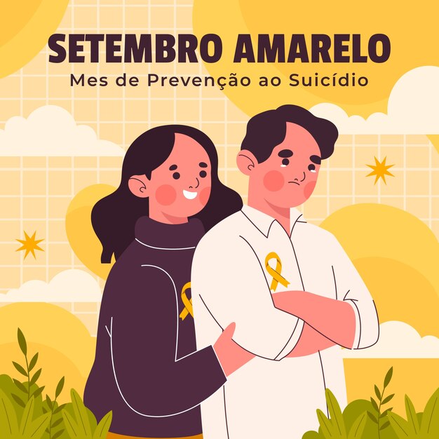 Ilustración para la concientización sobre el septiembre amarillo.