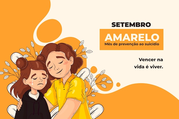 Vector gratuito ilustración para la concientización sobre el septiembre amarillo.