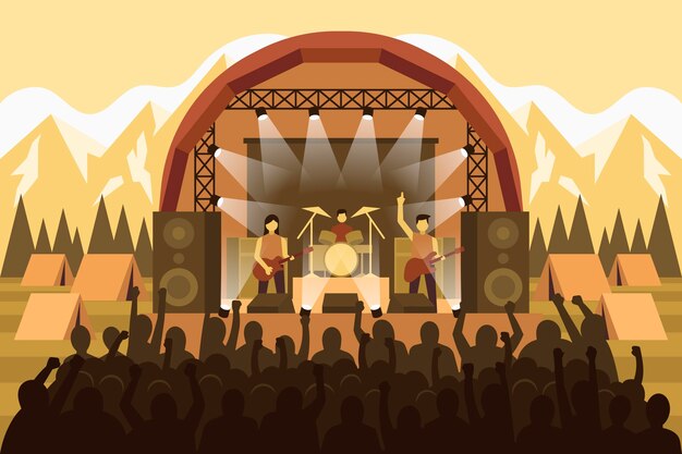 Ilustración de concierto al aire libre