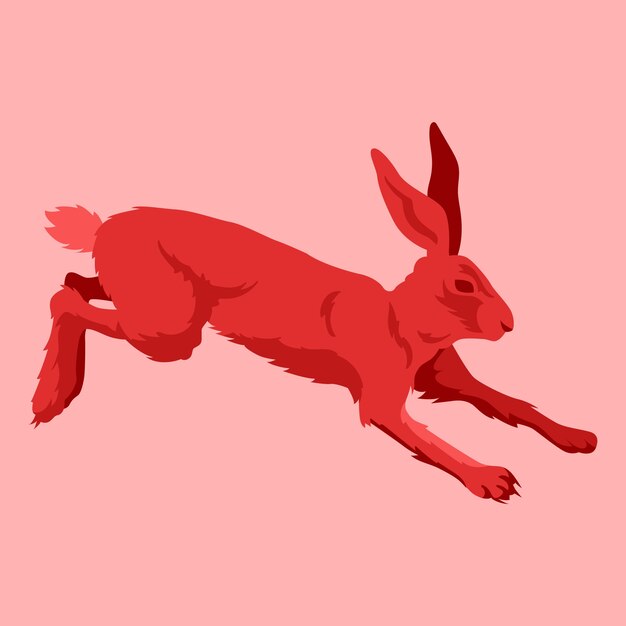 Ilustración de conejo de diseño plano