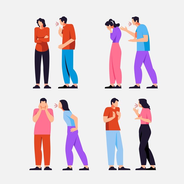 Ilustración de conflictos de pareja