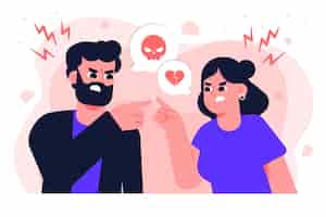 Vector gratuito ilustración de conflictos de pareja