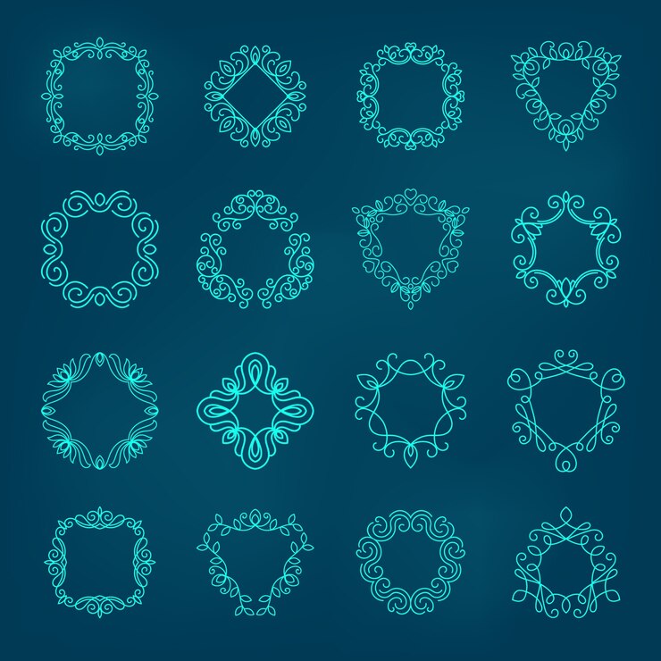 Vector gratuito ilustración de conjunto de monograma
