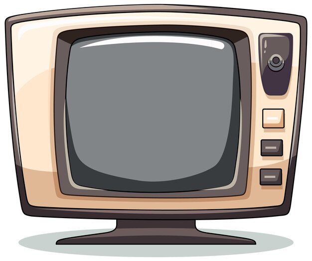 Ilustración de un conjunto de televisión retro